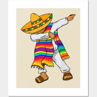 Hispanic Heritage Month Shirt Mexico Boy Men Dabbing Mexican Posters and Art